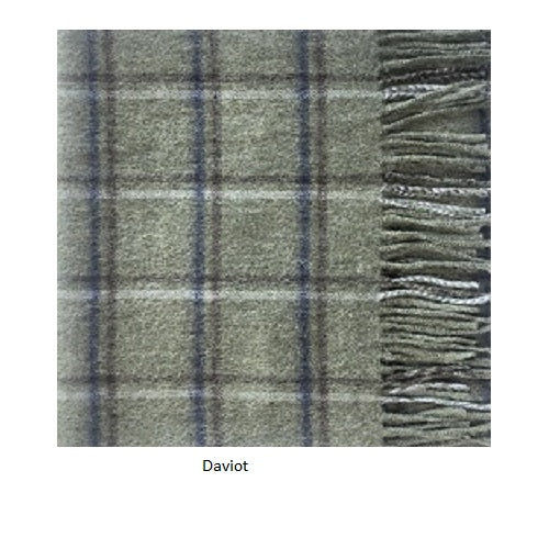 Daviot Lambswool Check Scarf - Oxford Blue