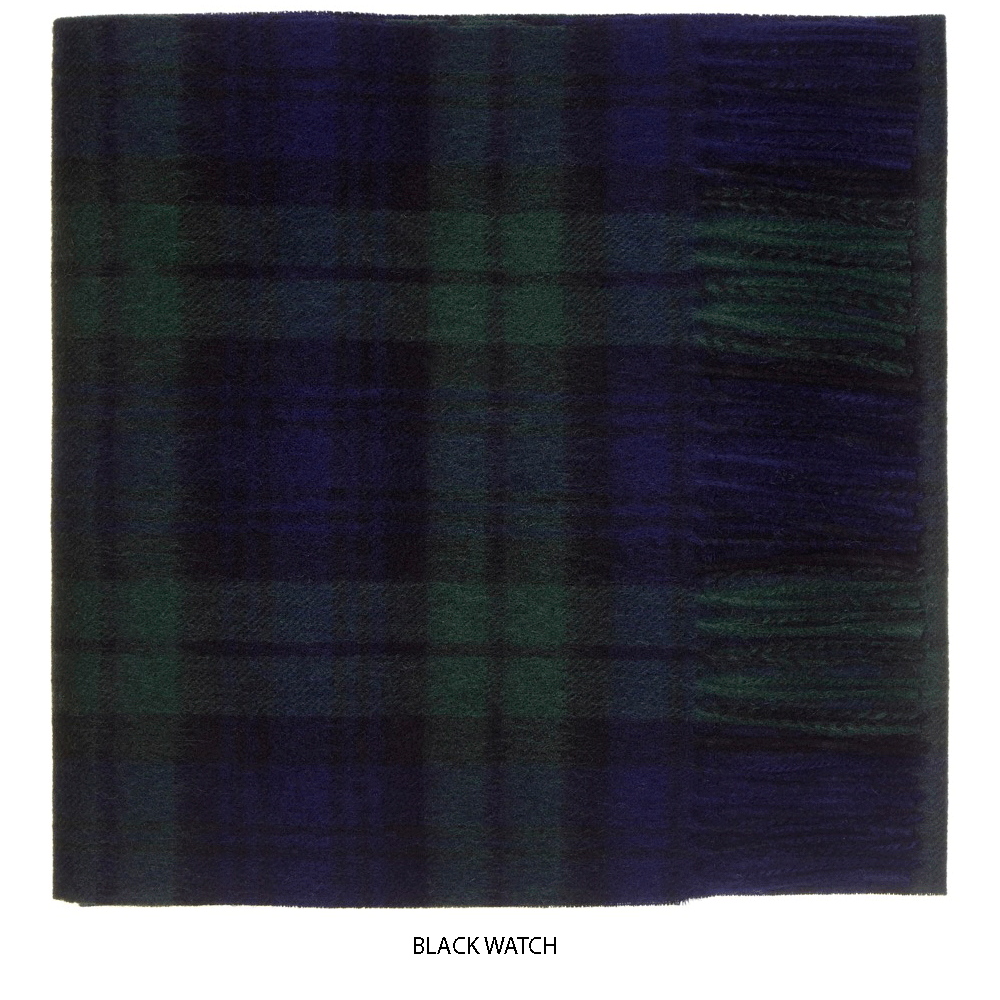 Blackwatch Lambswool Check Scarf - Oxford Blue