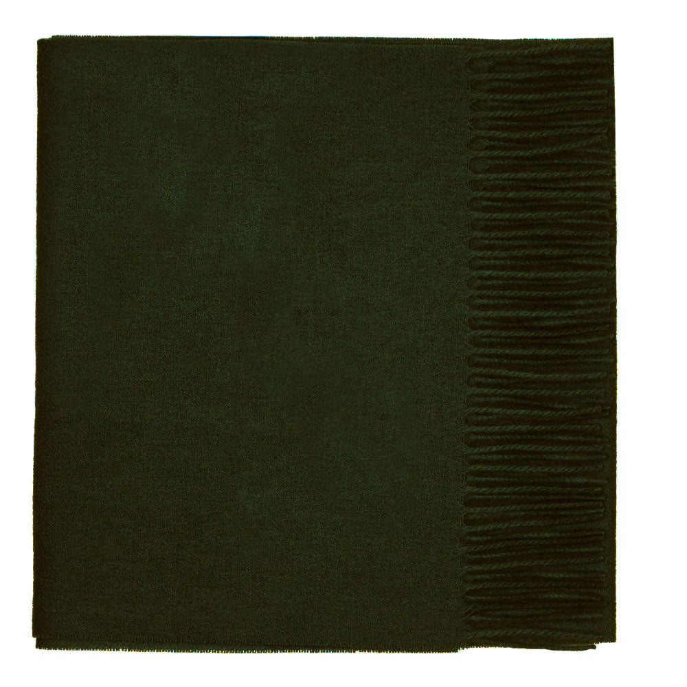 Olive Lambswool Scarf - Oxford Blue