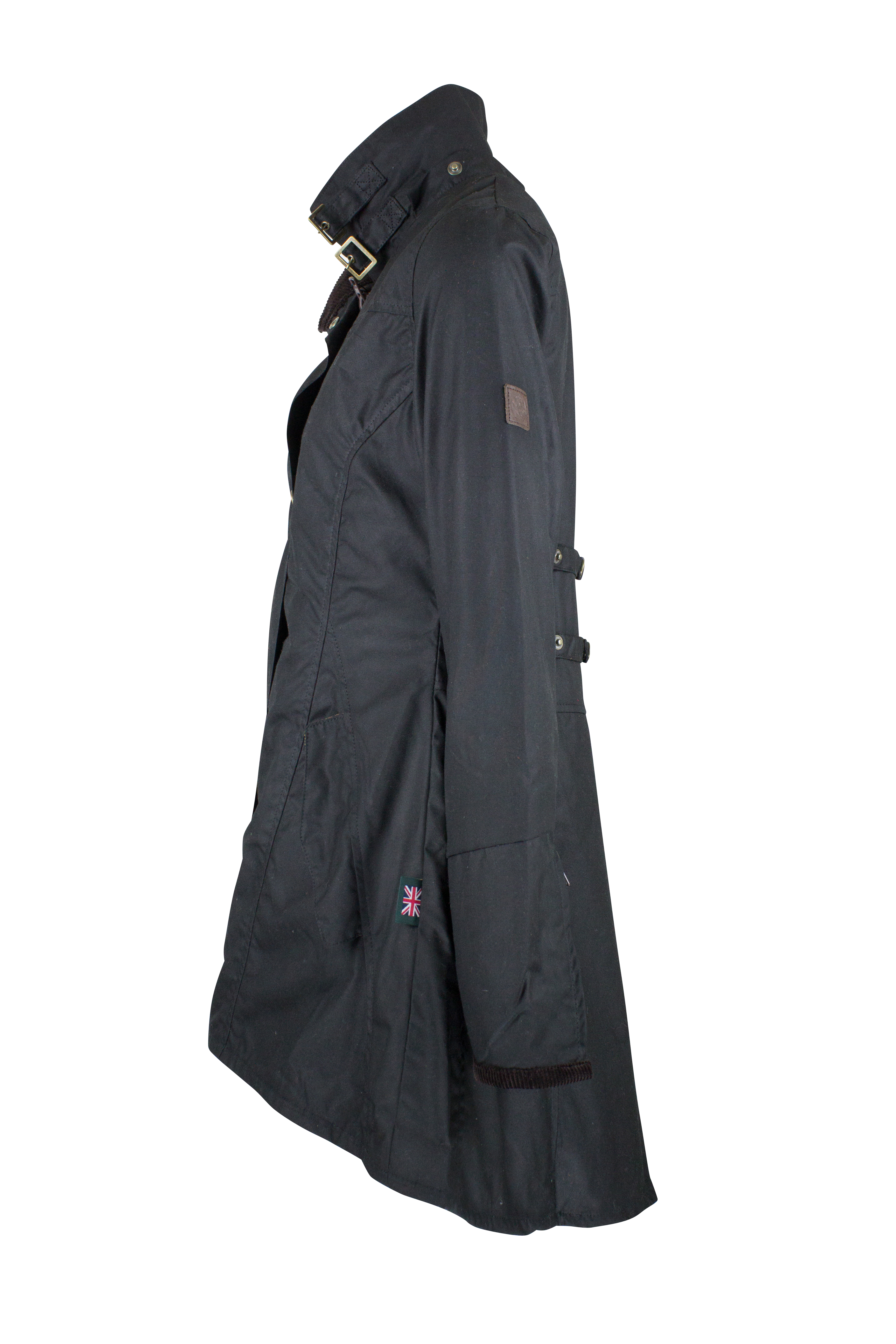 Women s Olivia Waxed Jacket BLACK Oxford Blue