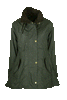 W02 - Women's Olivia Waxed Jacket - DARK OLIVE - Oxford Blue