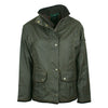 W03 - Women's Eltham Wax Jacket - OLIVE - Oxford Blue