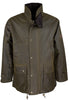 W05 - Men's Kingsbridge Padded Wax Antique Coat - CARAMEL - Oxford Blue