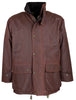 W05 - Men's Kingsbridge Padded Wax Antique Coat - CHESTNUT - Oxford Blue