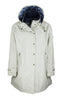 W08 - Ladies Brighton Staywax Parka - WHITE - Oxford Blue