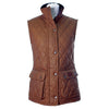 W12 - Women's Newbury Waxed Quilted Gilet - SAND - Oxford Blue