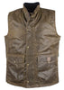 W174 - Men's Antique Wax Chelsea Gilet - BROWN - Oxford Blue