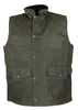 W174 - Men's Antique Wax Chelsea Gilet - GREEN - Oxford Blue