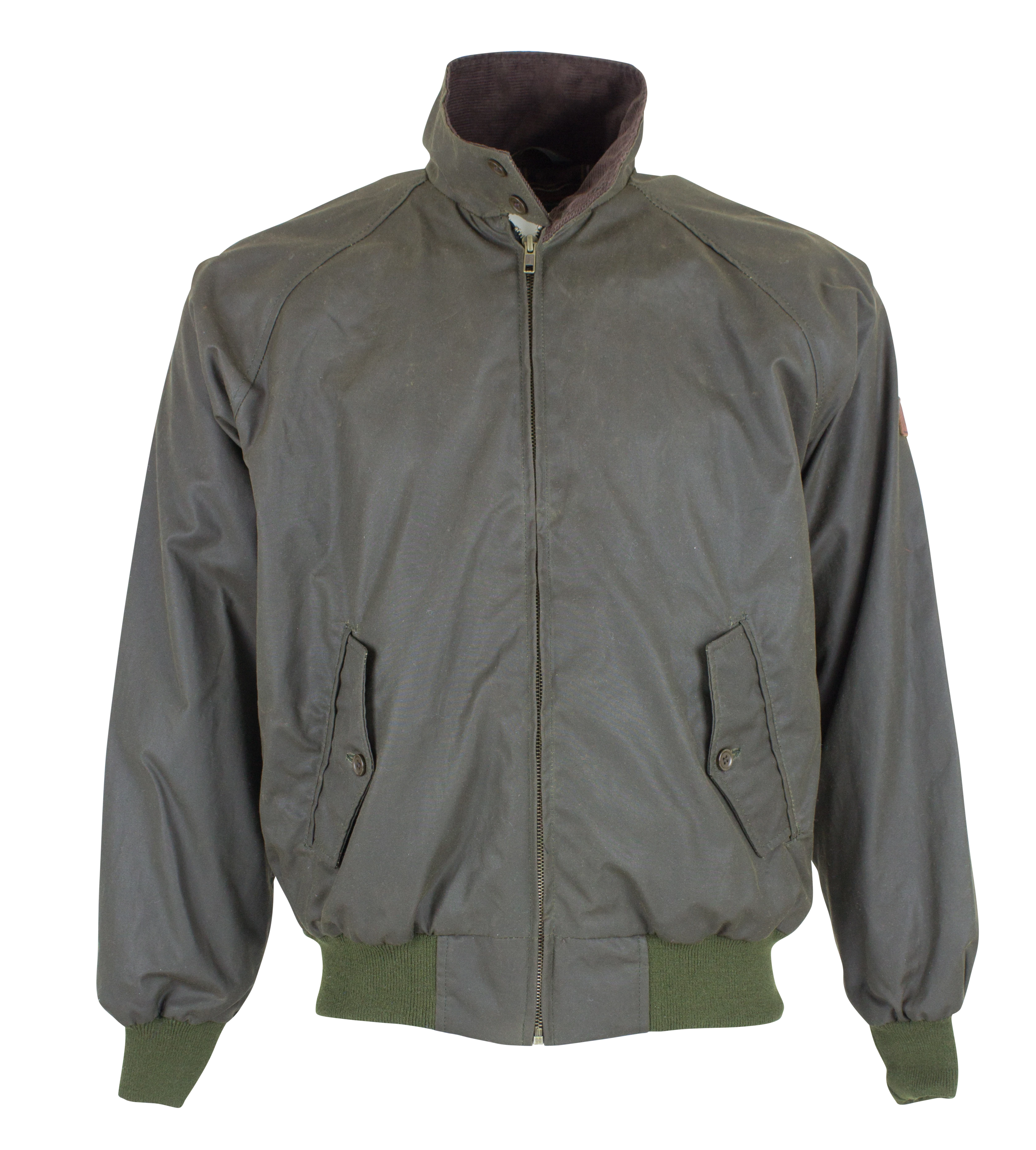 W19 - Harrington Wax Jacket - DARK OLIVE - Oxford Blue