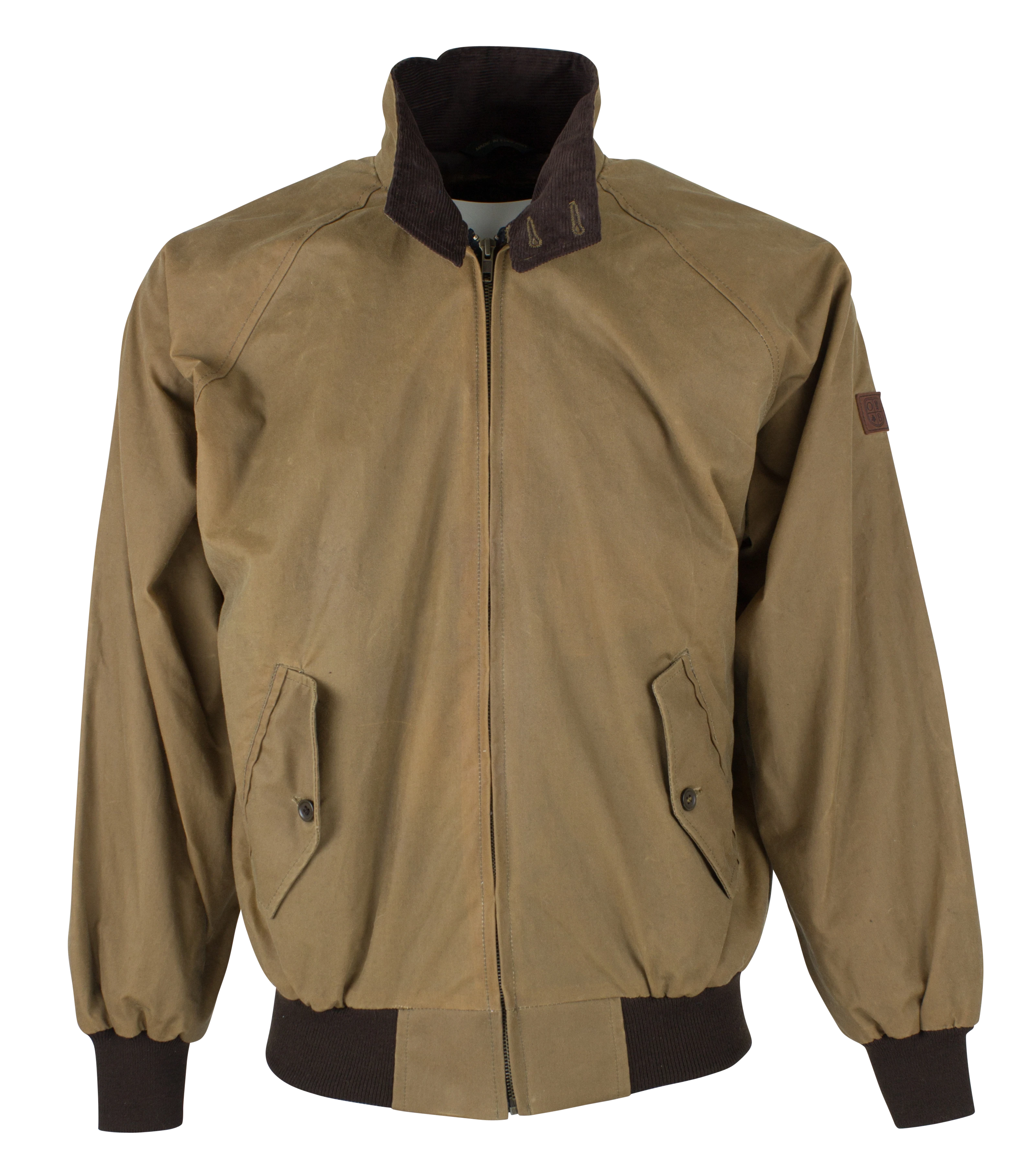 W19 - Harrington Wax Jacket - SAND - Oxford Blue