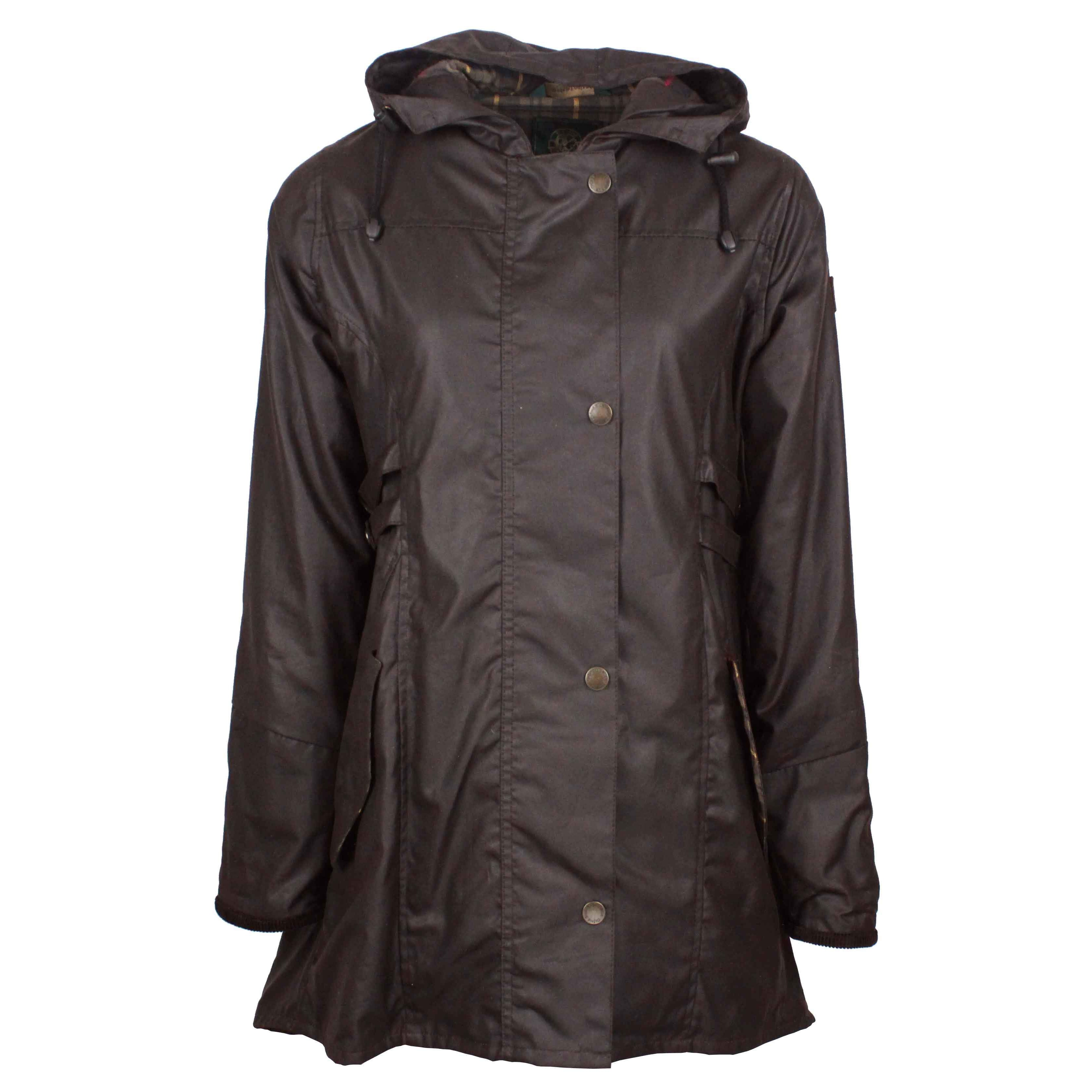 W218 Womens Hooded Katrina Wax Jacket BROWN