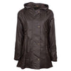 W218 - Womens Hooded Katrina Wax Jacket - BROWN - Oxford Blue
