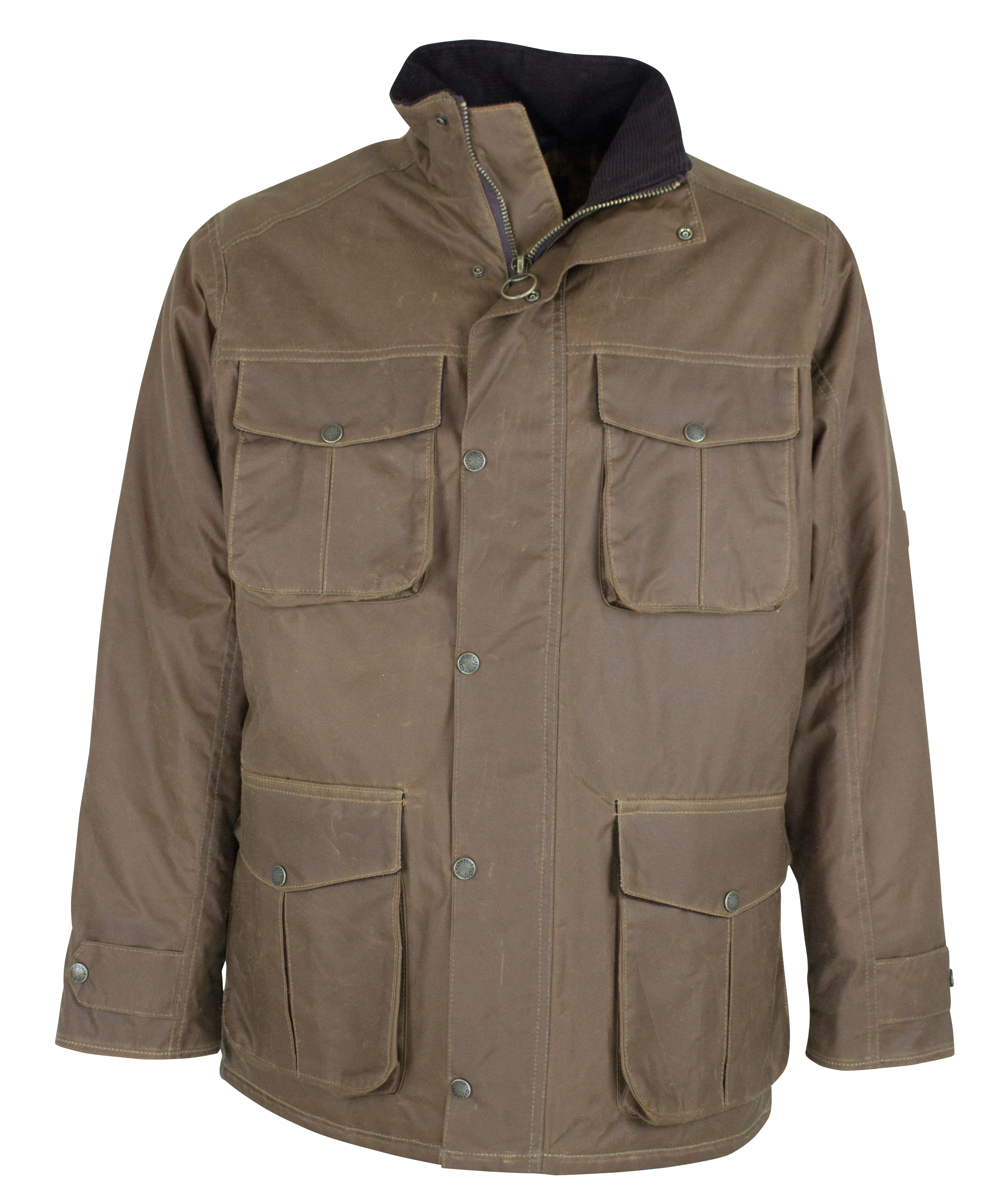 W23 - Men's Fiskar Padded Washable Wax Coat - SAND - Oxford Blue