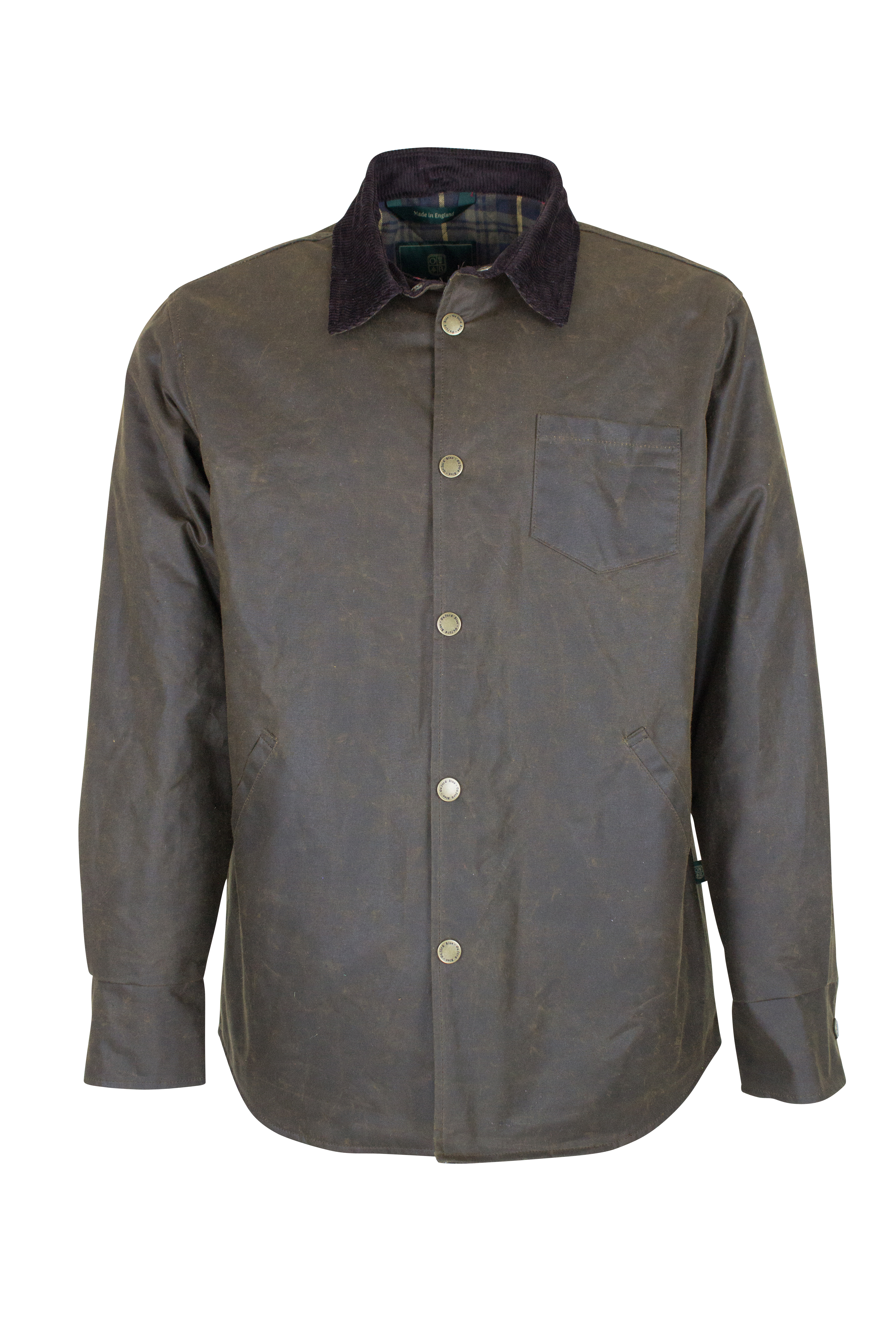 W26 - Men's Antique Wax Overshirt - CARAMEL - Oxford Blue