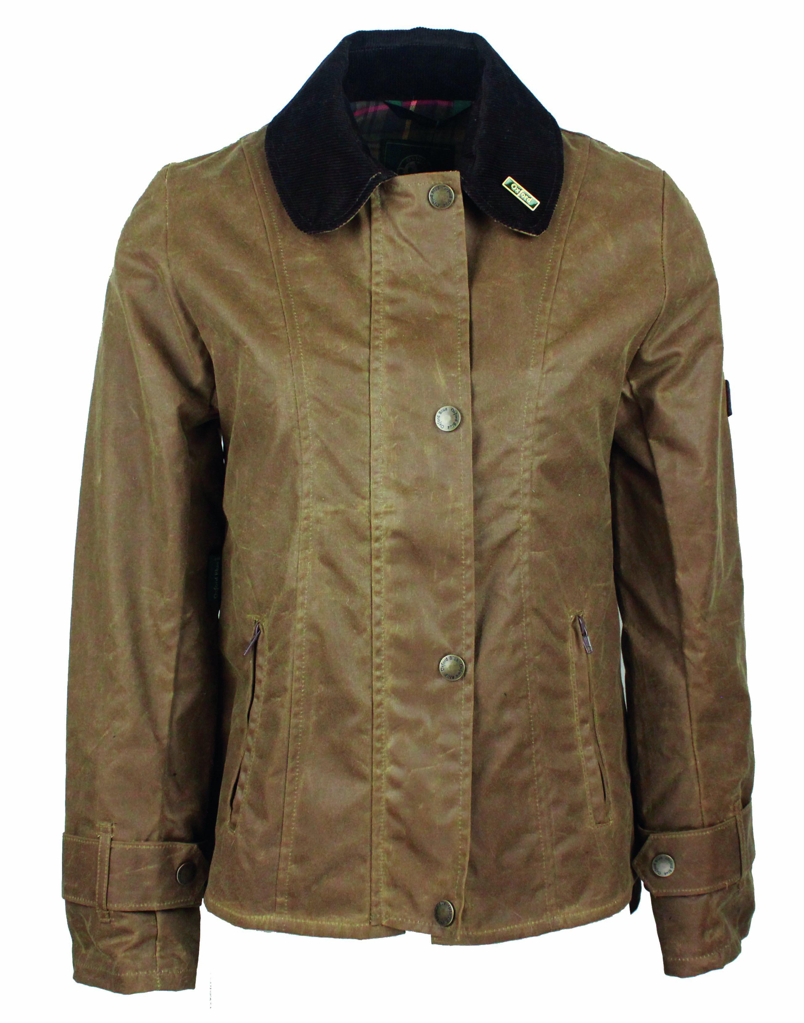 W308 - Women's Ambre Wax Jacket - SAND - Oxford Blue