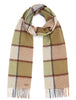 Country Check Scarf - Beige/Khaki Check - Oxford Blue