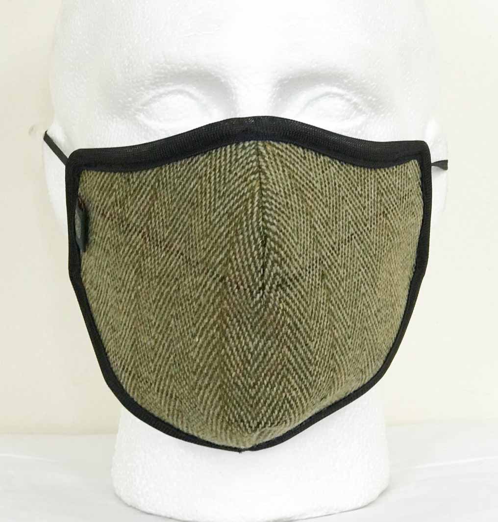FM01 - Mix Wool Tweed Face Mask - SAGE (5433/21) - Oxford Blue