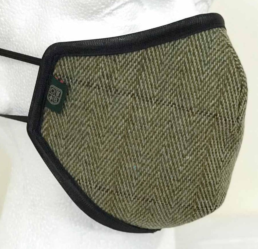 FM01 - Mix Wool Tweed Face Mask - SAGE (5433/21) - Oxford Blue