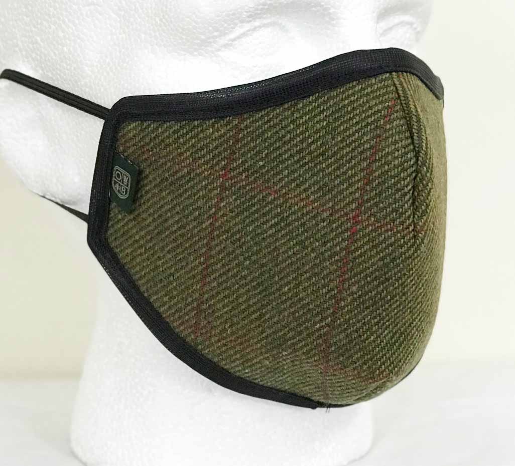FM01 - Mix Wool Tweed Face Mask - DARK GREEN (5907/51) - Oxford Blue