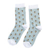 Women's Honey Bee Socks - Powder Blue - Oxford Blue