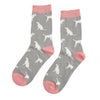 Women's Labradors Socks - Mid Grey - Oxford Blue