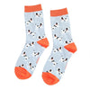 Women's Little Dalmations Socks - Powder Blue - Oxford Blue