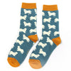 Women's Spaniels Socks - Denim - Oxford Blue