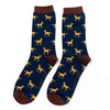 Mens Horses Socks - Navy - Oxford Blue