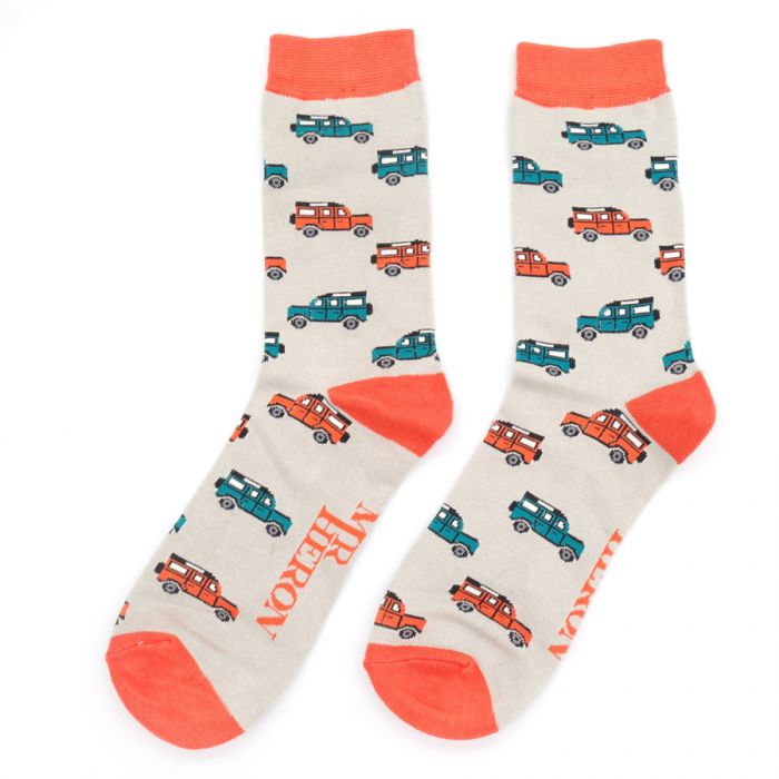 Mens Jeep Socks - Silver - Oxford Blue