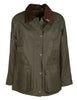 W09 - Women's Padded Countrygirl Wax Jacket - DARK OLIVE - Oxford Blue